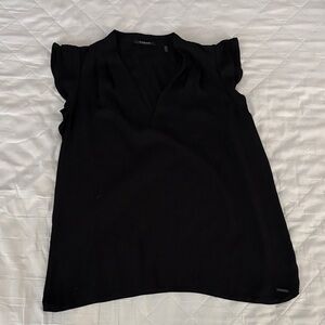 Banana Republic Black Ruffle Sleeve Blouse